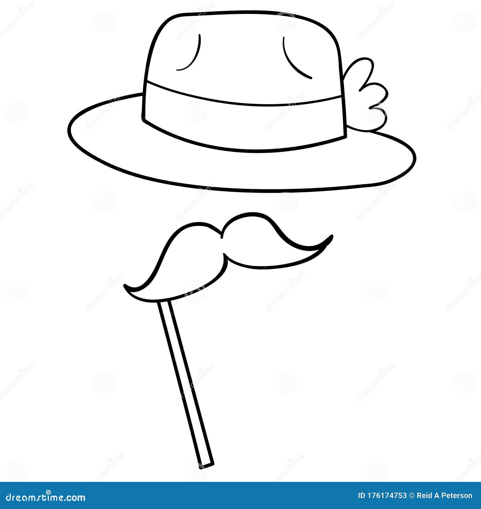 Props fedora hat moustache disguise stock illustration