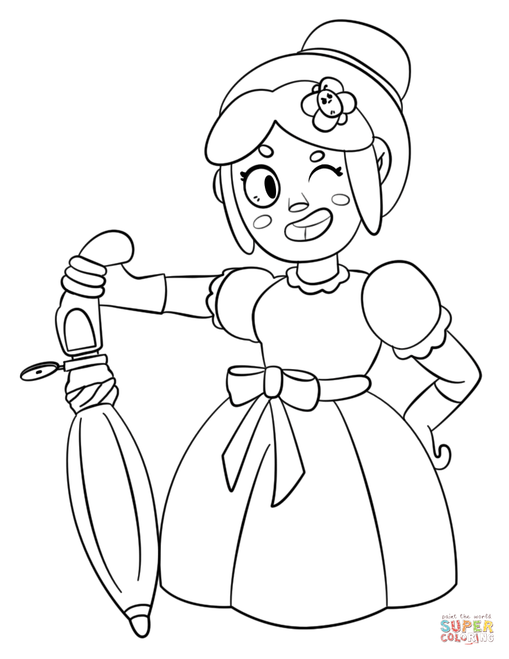 Brawl stars piper coloring page free printable coloring pages