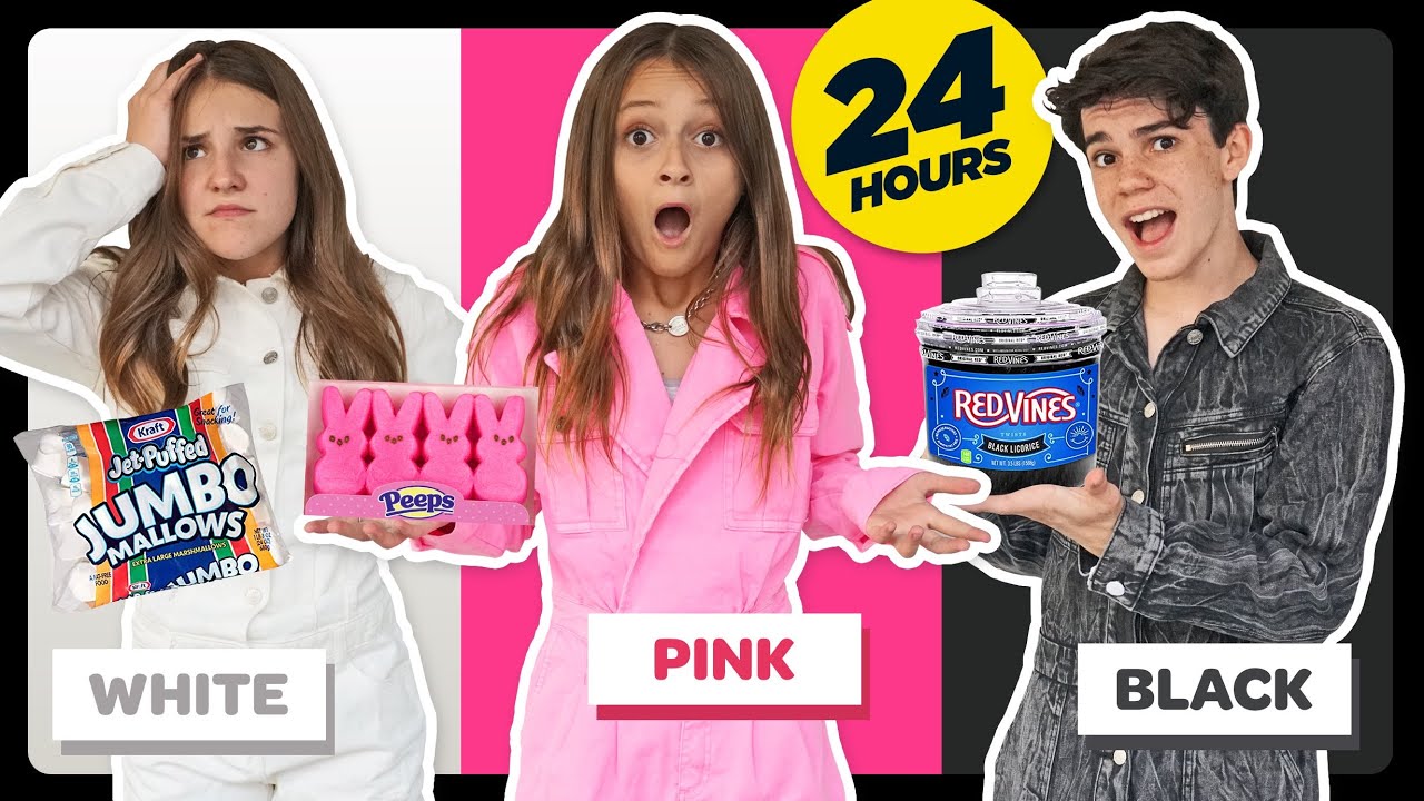 Eating only one color of food for hours food challenge w piper rockelle sophie fergi