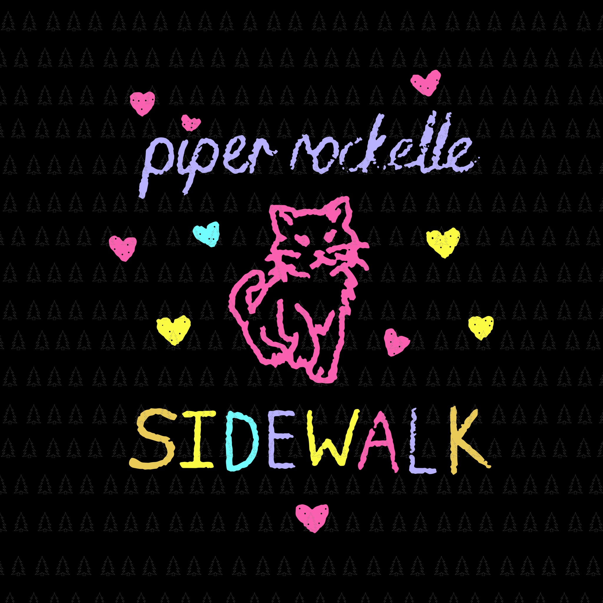 Piper rockelle sidewalk svg funny cat vitntage piper rockelle sidewal â