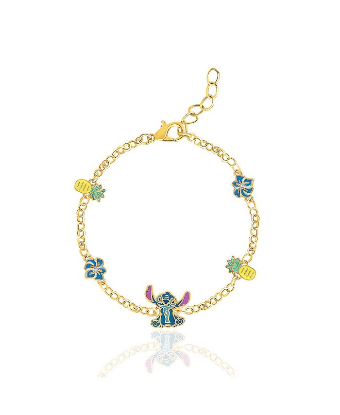 Disney womens stitch bracelet with station pendants