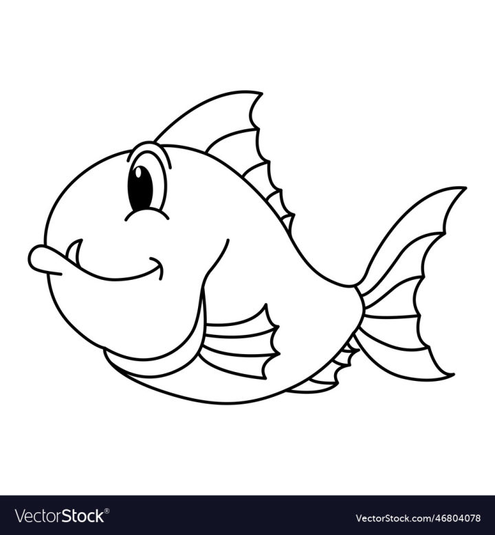 Free piranha fish cartoon coloring page for