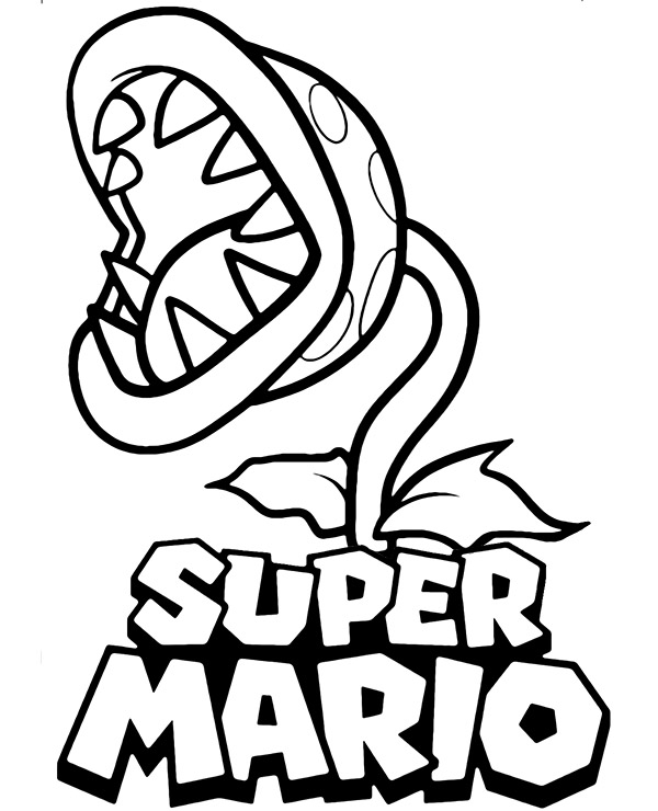 Piranha plant coloring page mario world