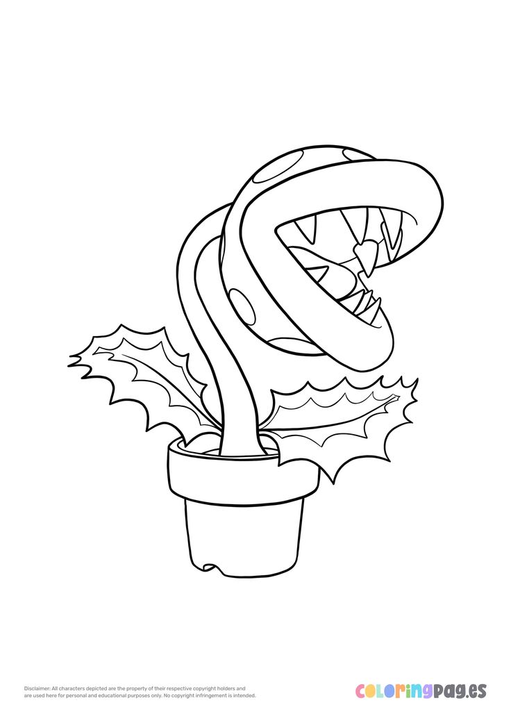 Super mio piranha plant coloring page mio coloring pages super mio coloring pages coloring pages