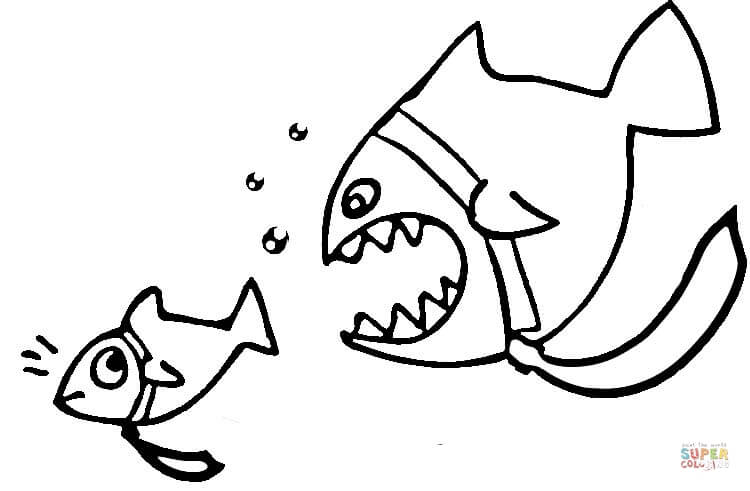Dangerous piranha coloring page free printable coloring pages