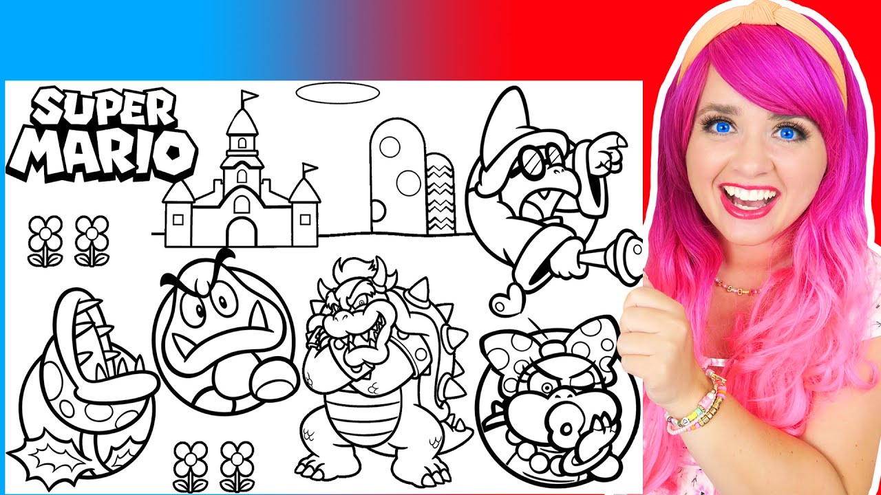 Coloring super ario bowser wendy koopa gooba kaek piranha plant coloring pages arkers