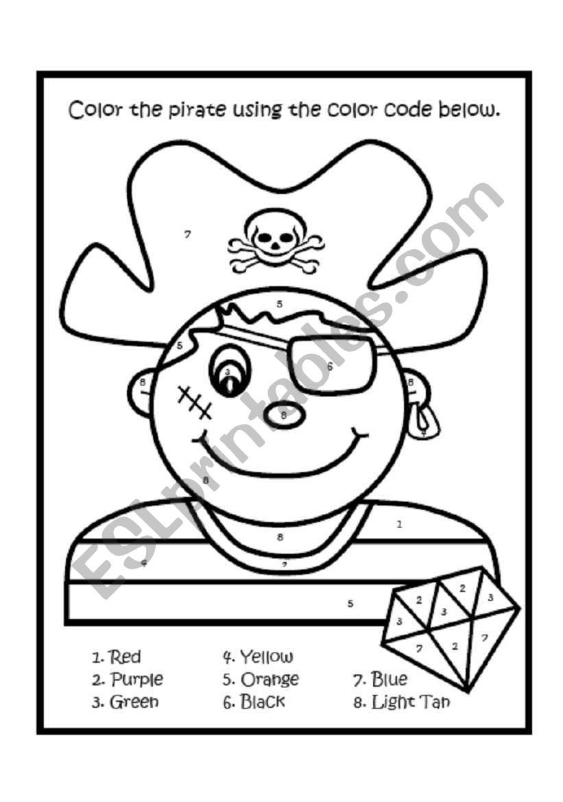 Students lor the worksheet using the numberlor de great for beginners learning numbers and lors pirates pirate classroom pirate day
