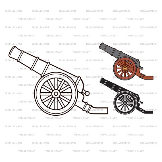 Ancient or pirate cannon cut files for cricut clip art