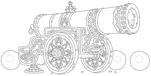 Cannon drawing ball vector images over