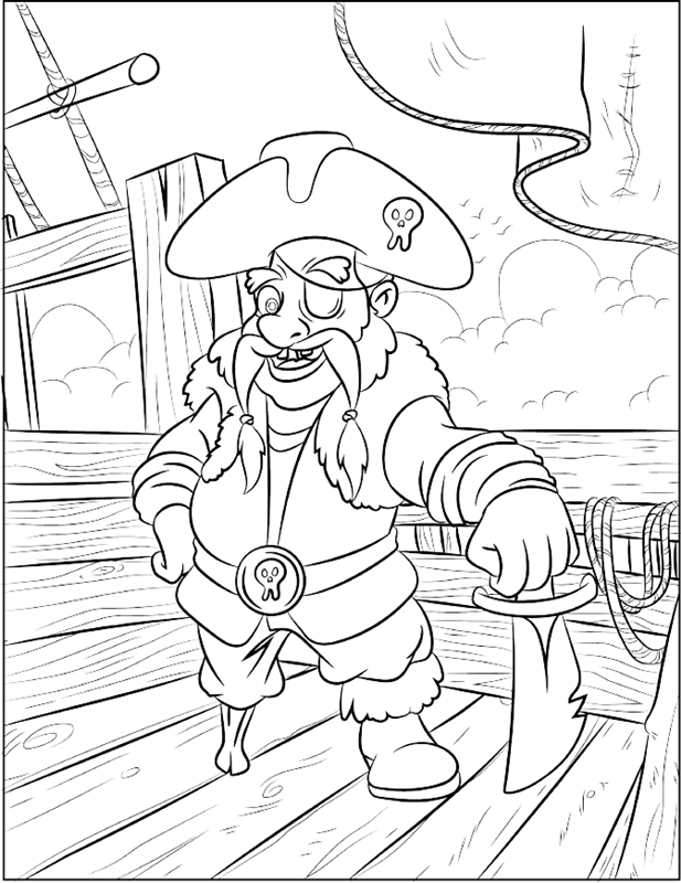 Pirate coloring book for kids and adults