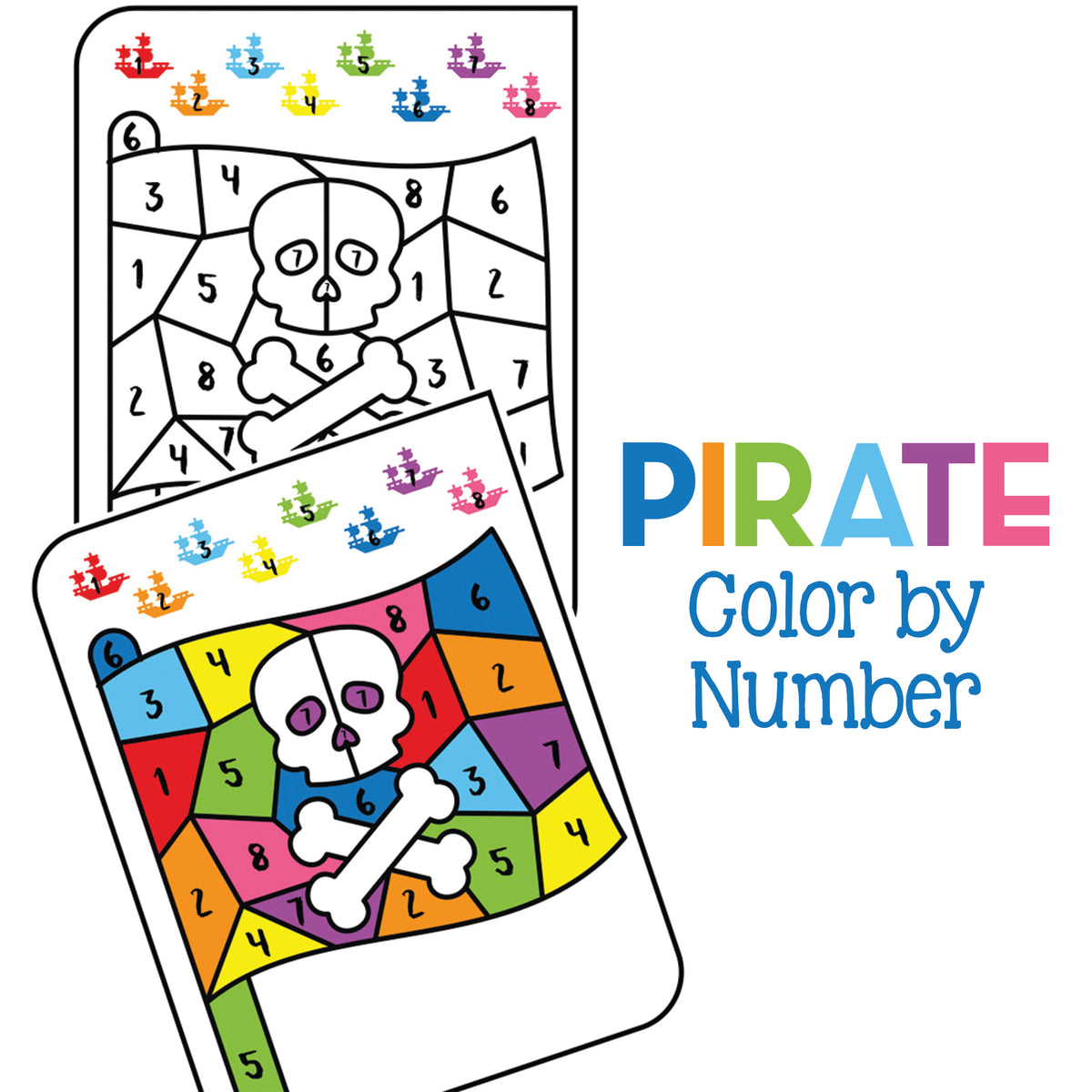 Pirate color by number â messy little monster shop