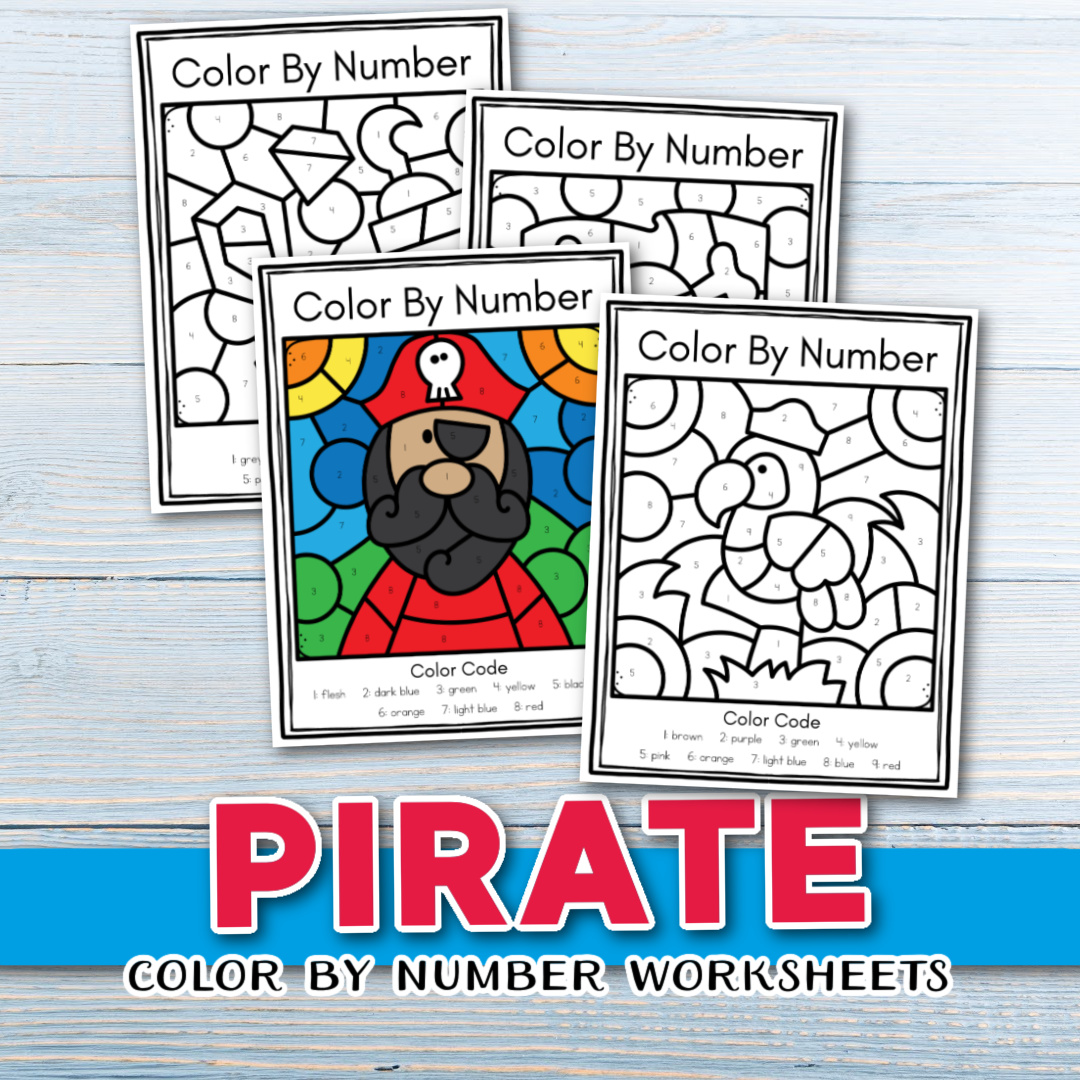 Yo ho matey a free pirate color by number activity