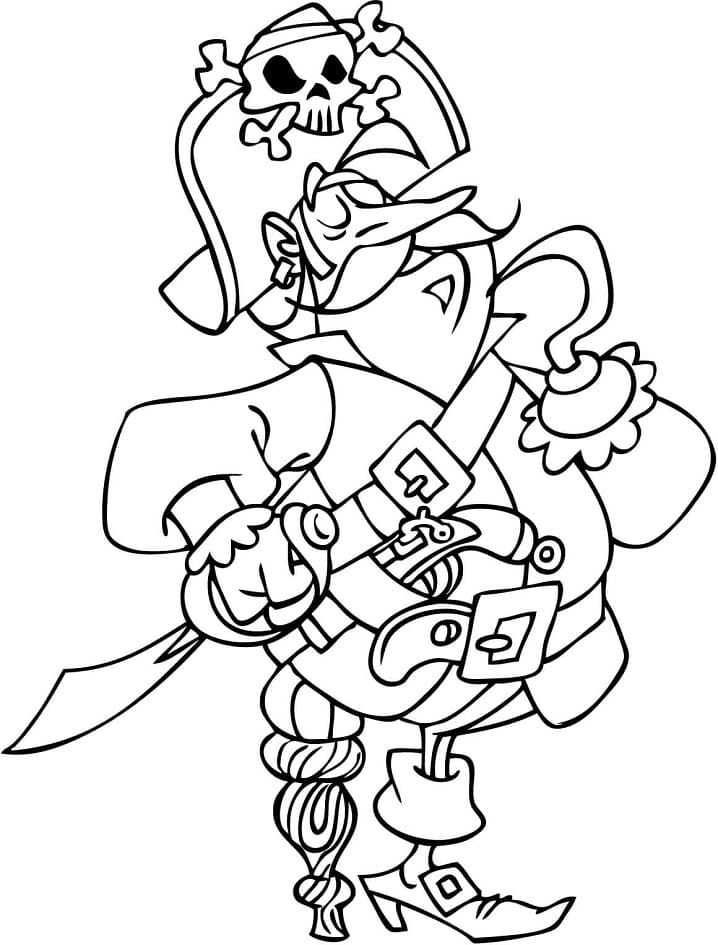 A pirate coloring page