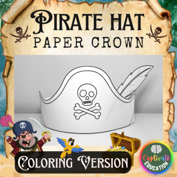 Pirate hat halloween craft paper crown headband activities fun coloring version