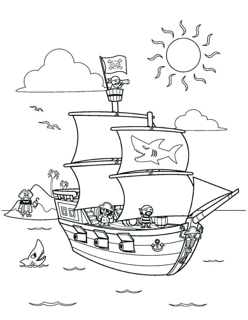 Free pirate coloring pages pdf download