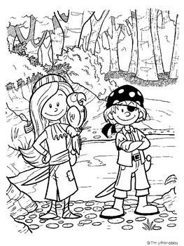 Pirate kids printable pdf coloring pages by tims printables tpt
