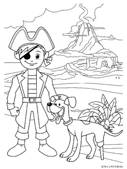 Pirate kids printable pdf coloring pages by tims printables tpt