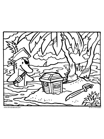 Pirate dolphin coloring page â tims printables