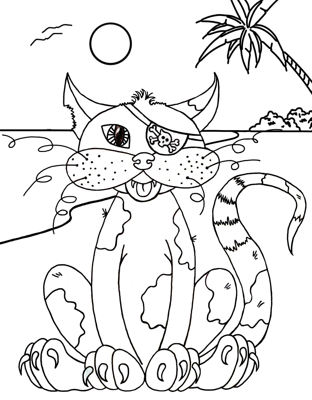 Pirate cat louring rooftop post printables