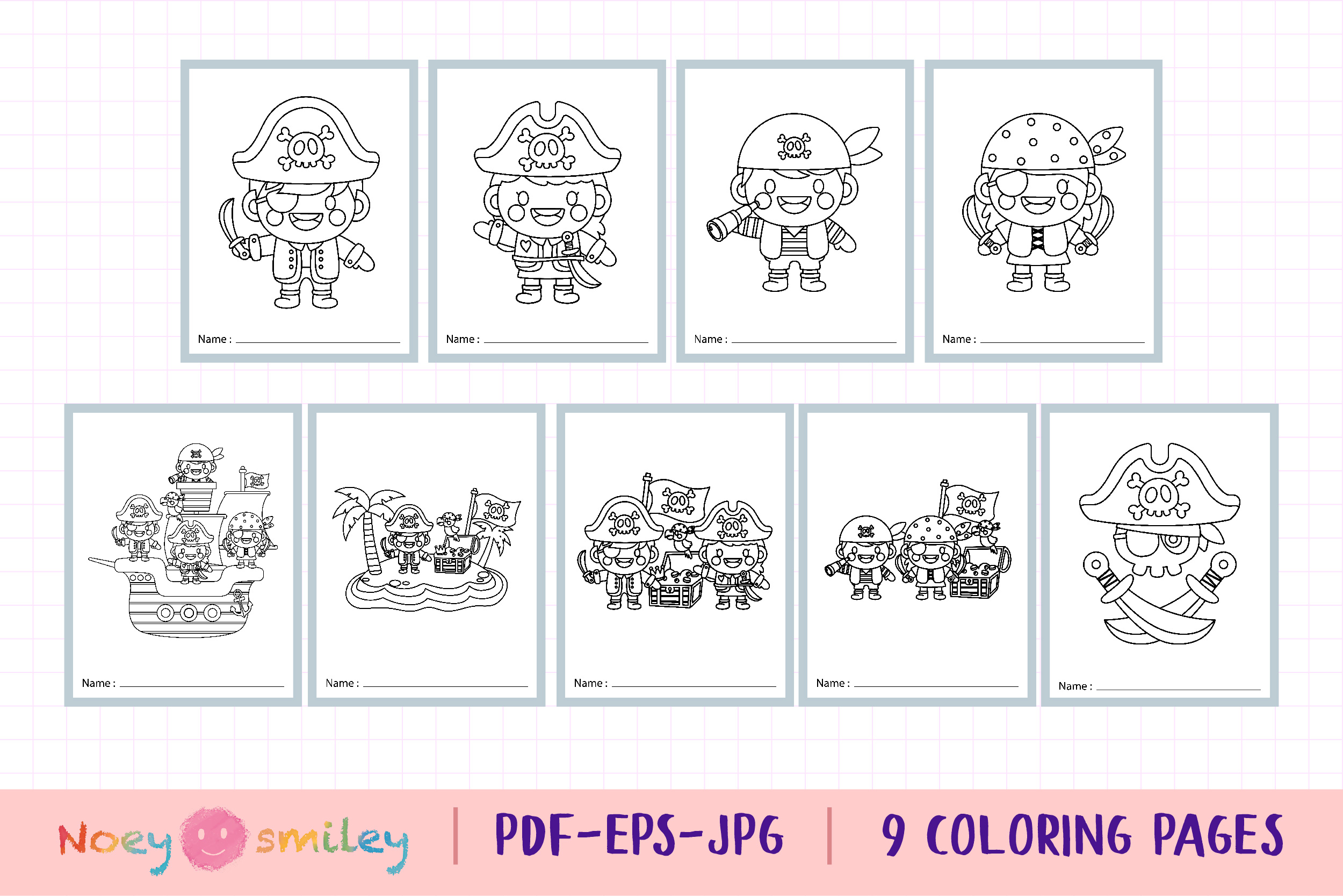 Printable kids pirate captain and sailor coloring pages