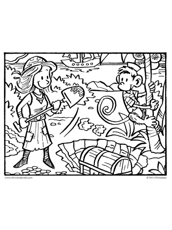 Pirate princess coloring page â tims printables