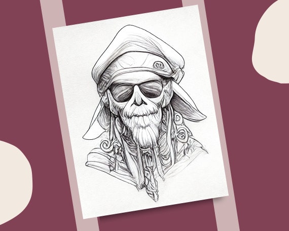 Pirates coloring pages sea ship pirate illustrations nautical printable coloring book realistic pirate faces