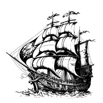 Pirate ship sketch images â browse photos vectors and video