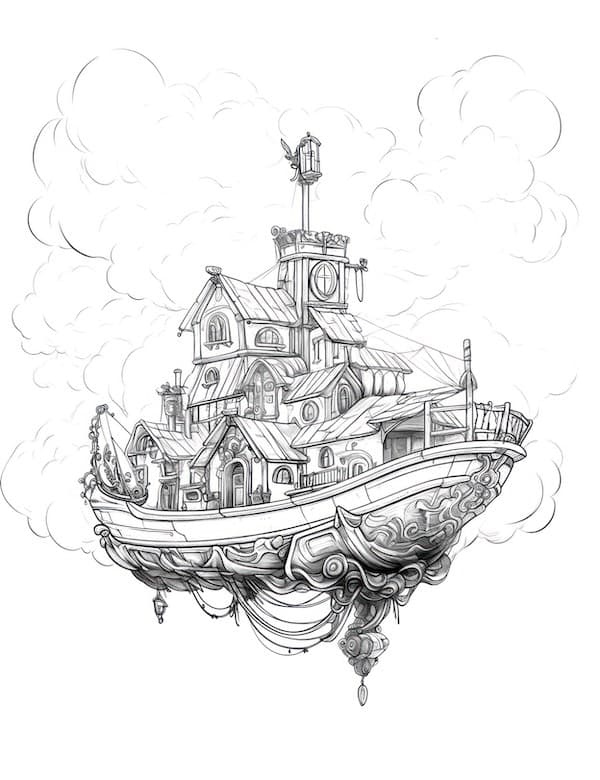 House coloring pages for adults and kids