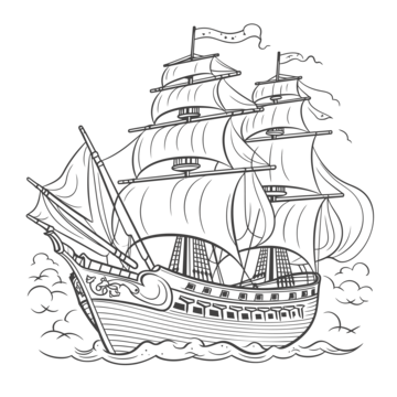 Pirate ship drawing png transparent images free download vector files