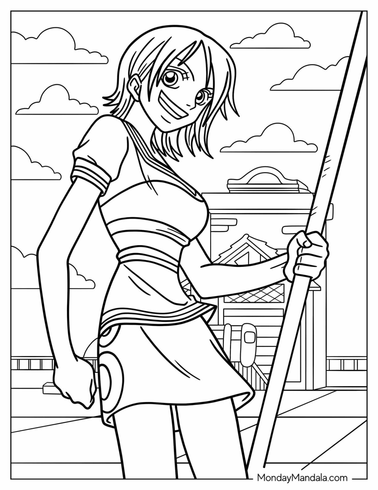 One piece coloring pages free pdf printables