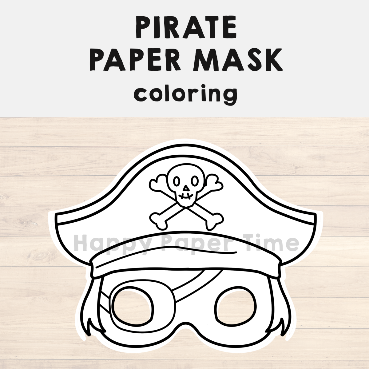 Pirate paper mask printable coloring craft activity play costume captain made by teachers