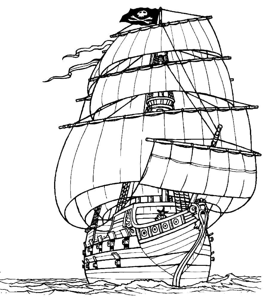 Online coloring pages coloring page pirate ship ships download print coloring page