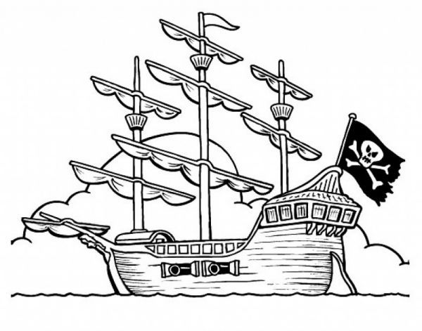 Printable pirate ships coloring pages pdf