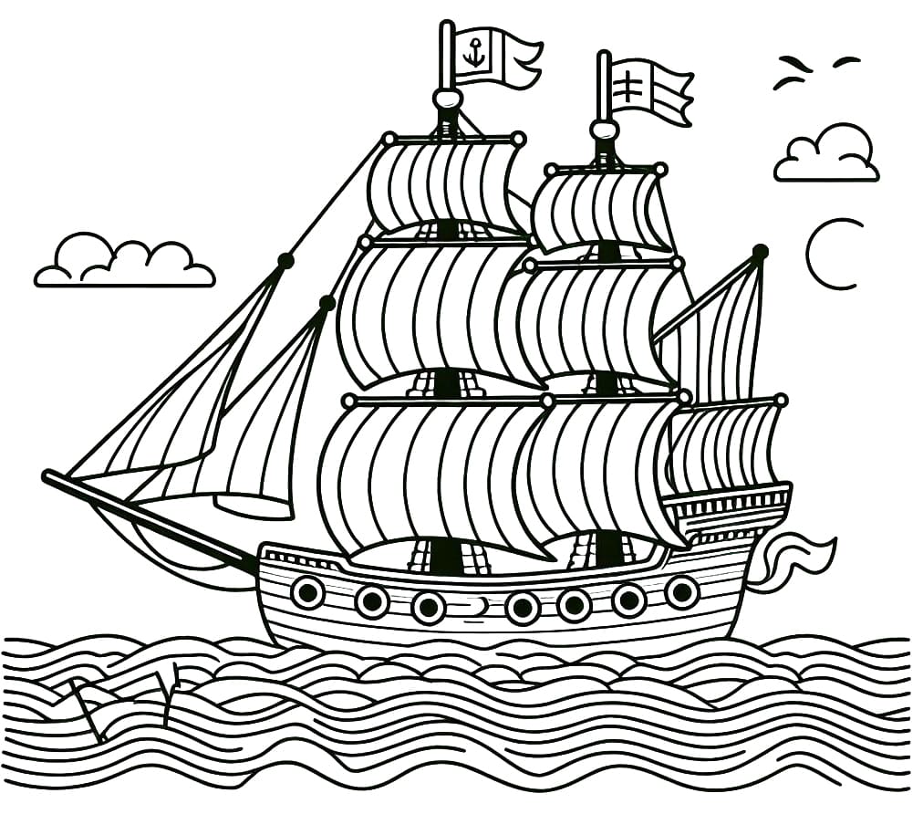 Ship coloring pages