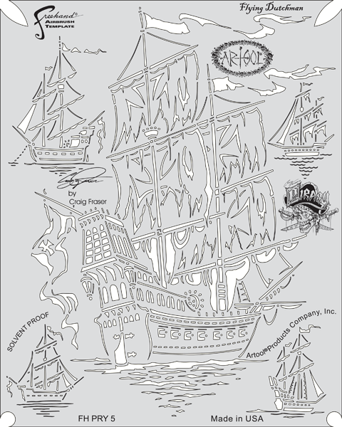 Sale stencil airbrush artool piracy flying dutchman by fraser