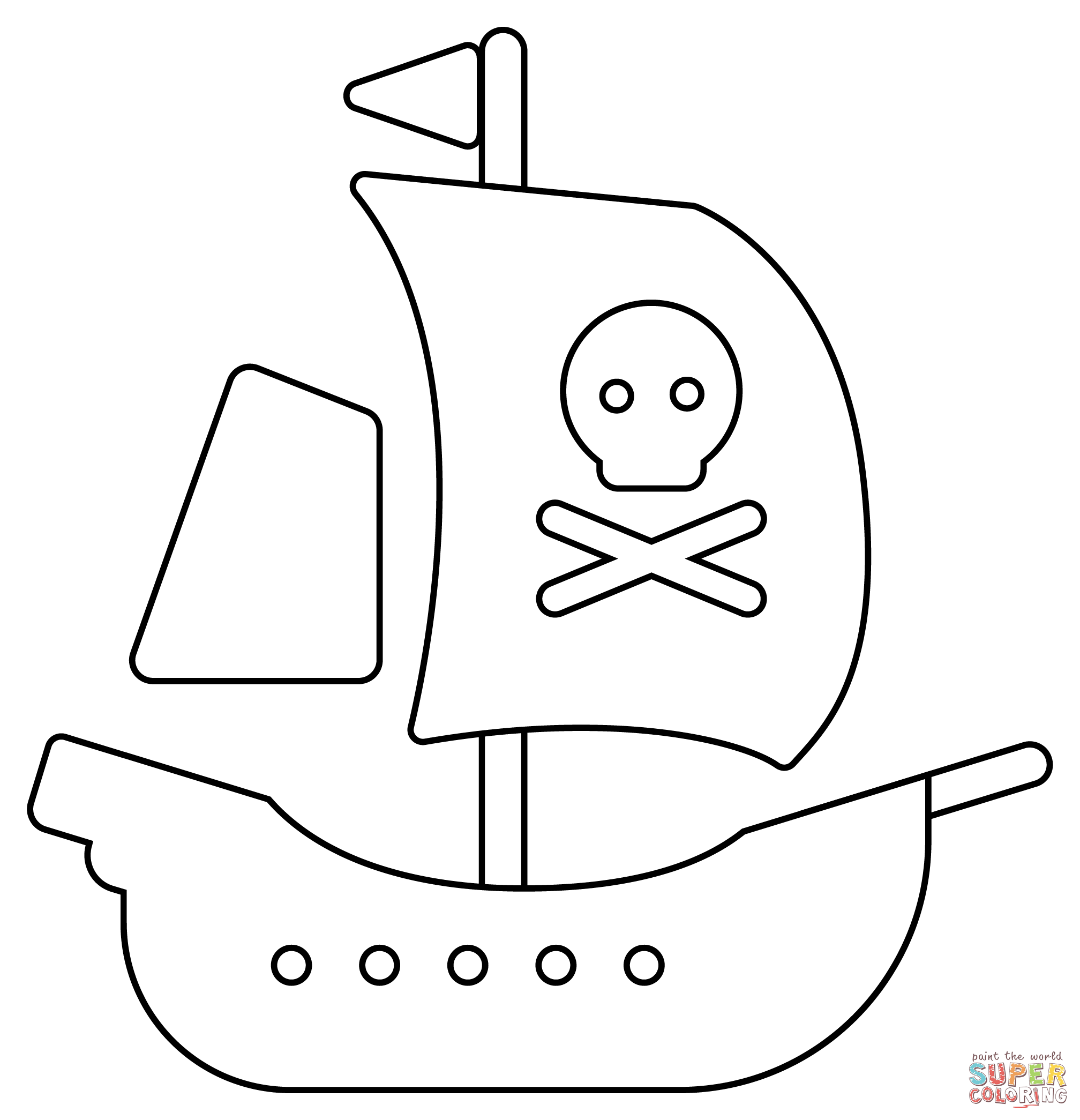 Pirate ship coloring page free printable coloring pages