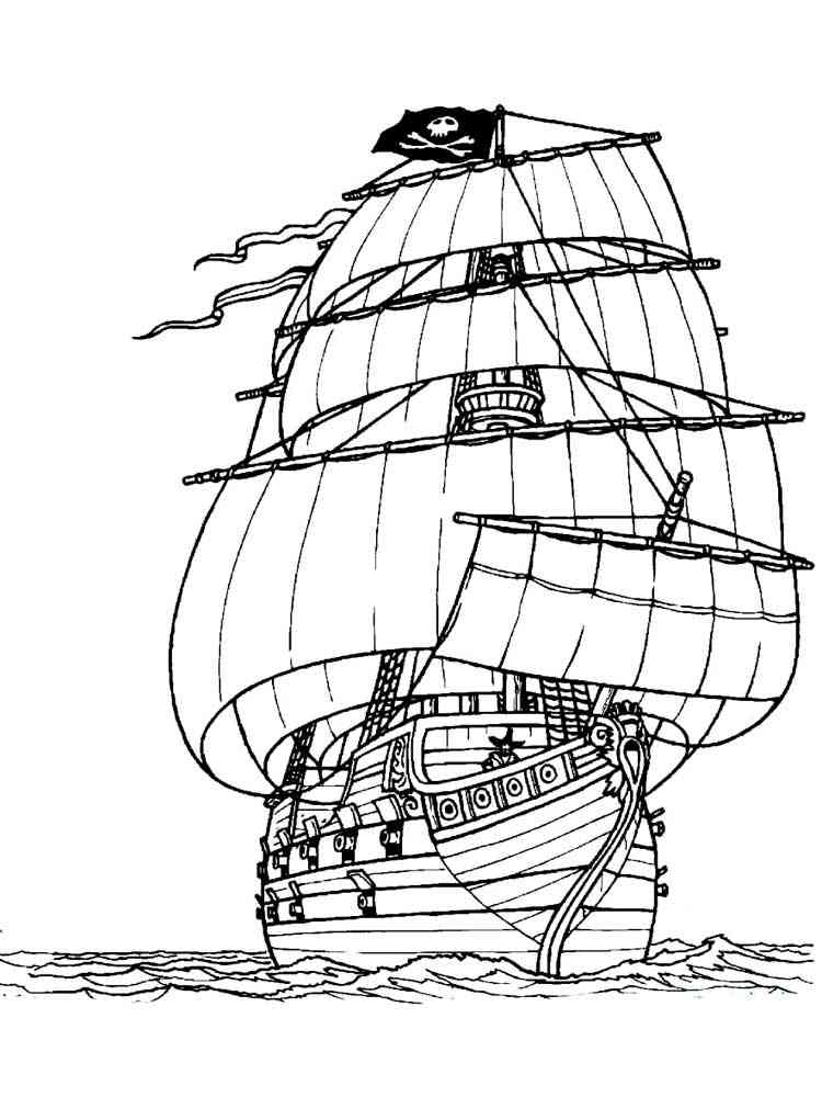 Pirate ship coloring pages