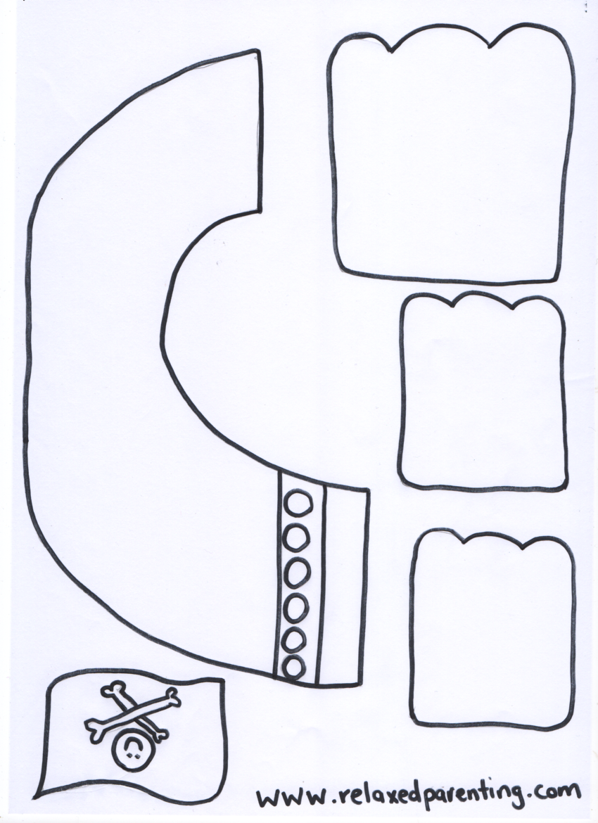 Pirate ship craft stencil relaxed parenting