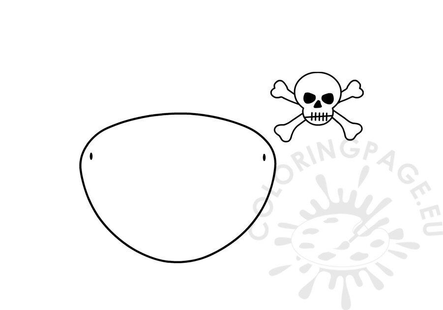 Printable pirate eye patch template coloring page