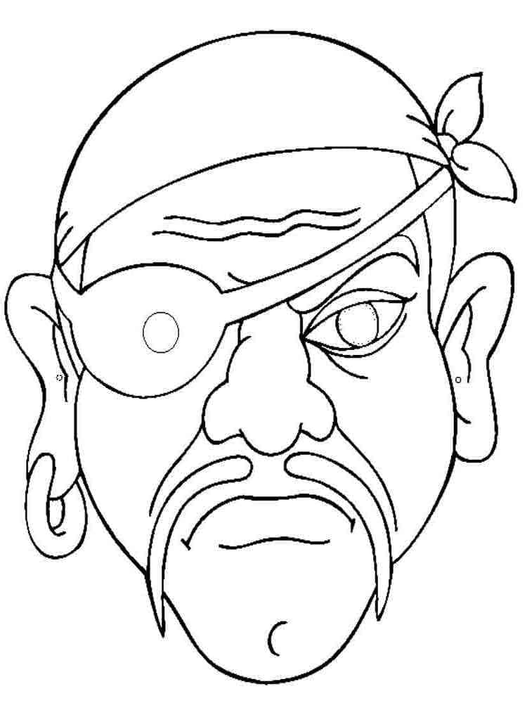 Angry pirate face coloring page