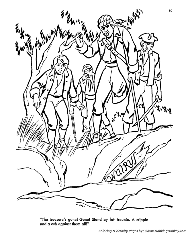 Treasure island coloring pages the treasure is gone