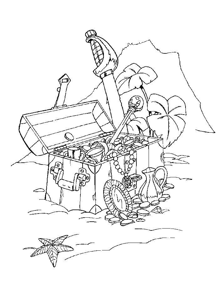 Online coloring pages coloring page pirate treasure chest pirates download print coloring page