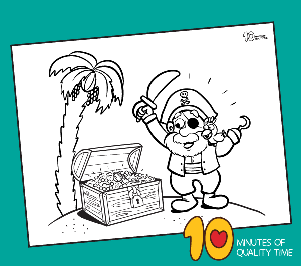 Pirates treasure coloring page â minutes of quality time