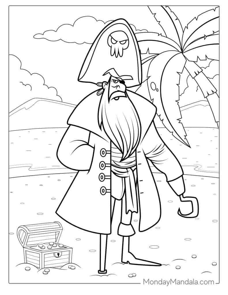 Pirate coloring pages free pdf printables
