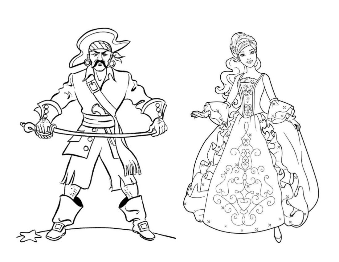 Pirates and princesses coloring page princess coloring pages princess coloring mermaid coloring pages