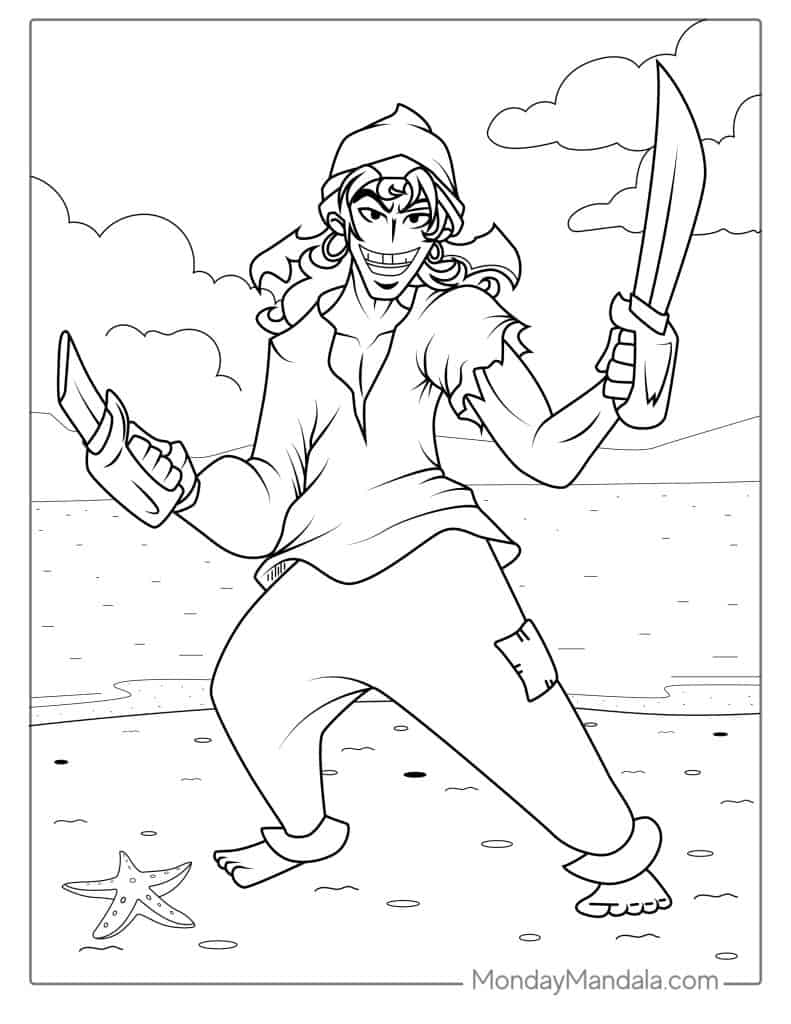 Pirate coloring pages free pdf printables