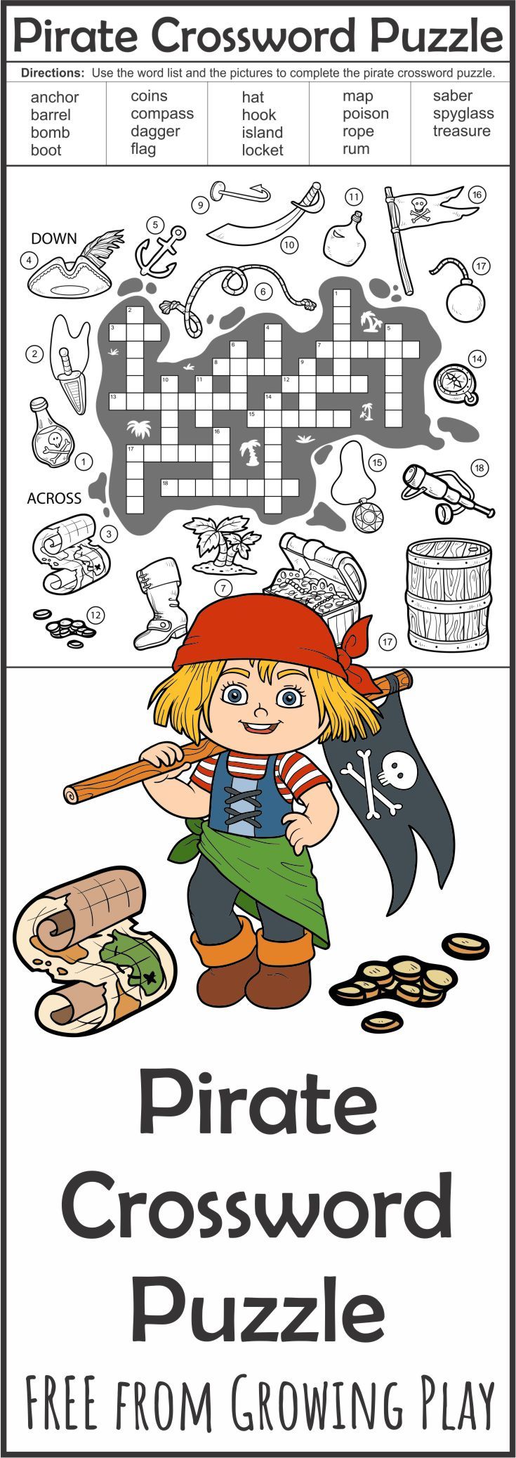 Pirate crossword puzzle