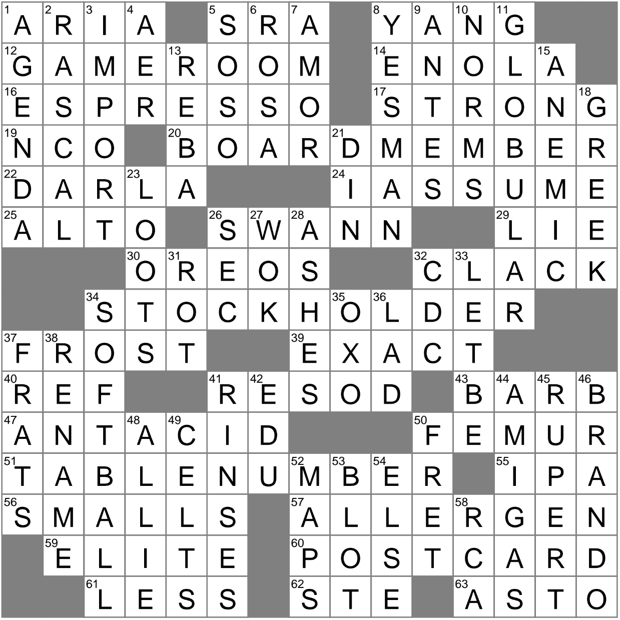 La times crossword nov monday