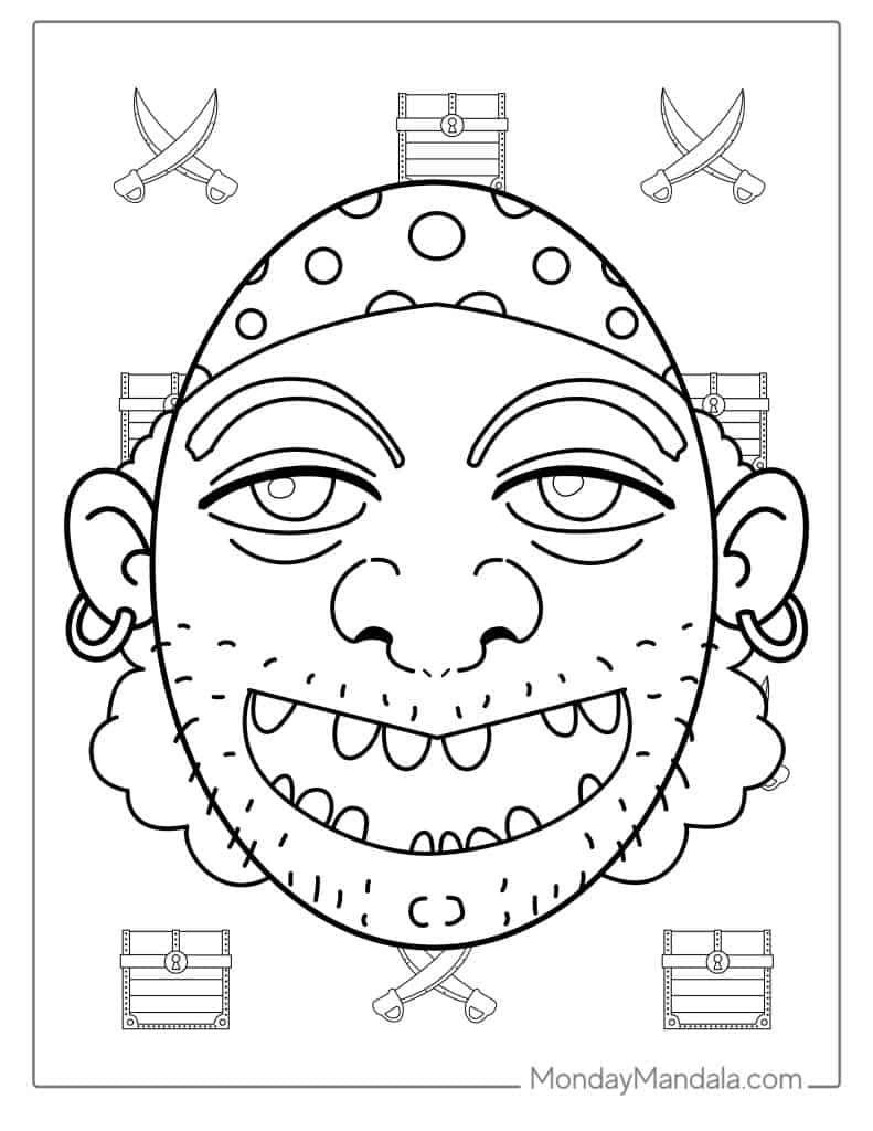 Pirate coloring pages free pdf printables