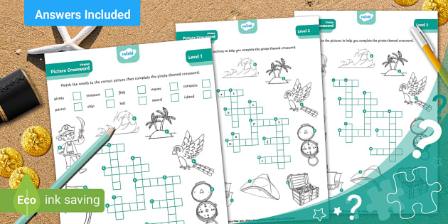 Pirate crossword puzzle pack